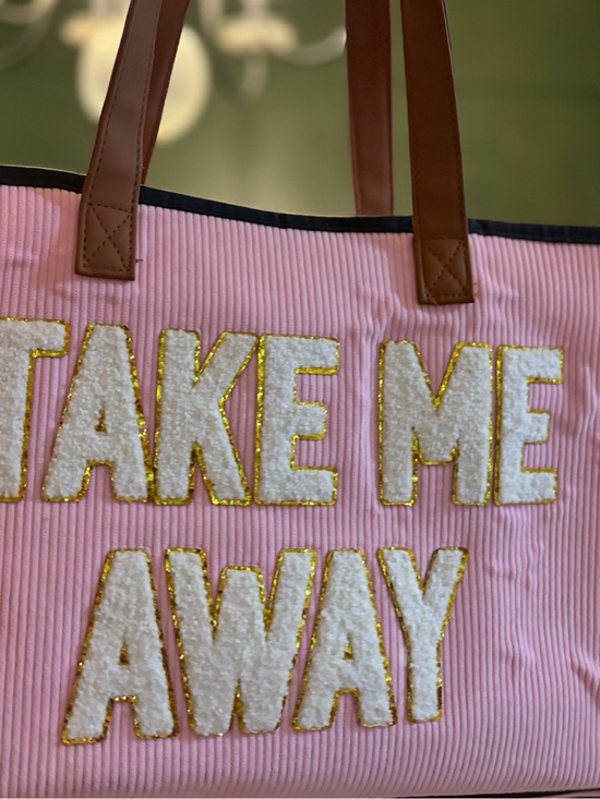 Simply Southern Handbags - Simply Southern Pink Tote with Brown Handles ‘Take Me Away’